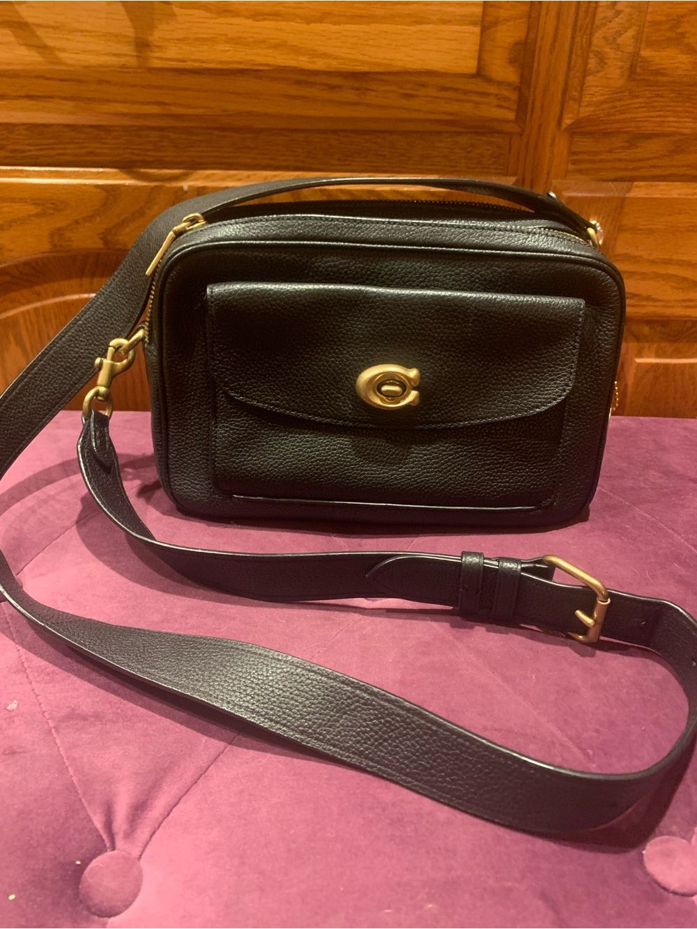 🔥CHIC BOMBSHELL! COACH BLACK CASSIE PEB LTHR XBODY HANGTAG - Picture 11 of 11